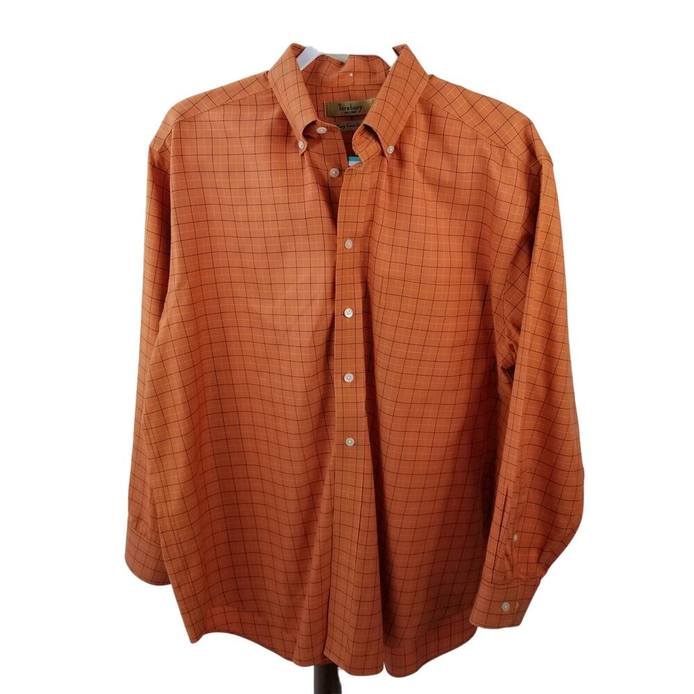 Turnbury Coral Blue Cream Men's Button  Down Shirt Size Large 33